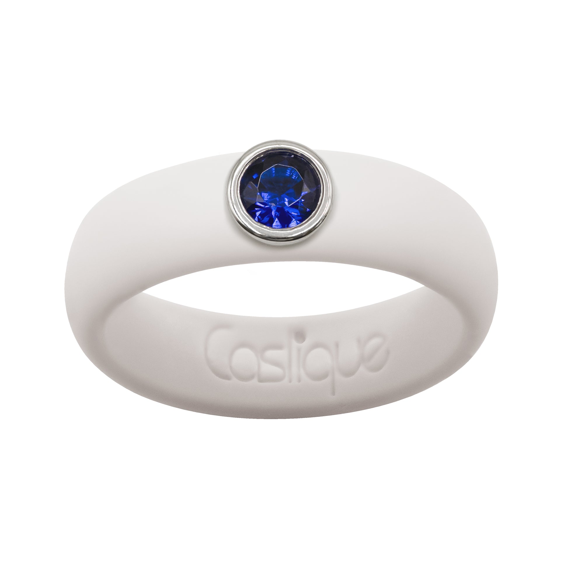Blue Cubic Zirconia Silicone Ring
