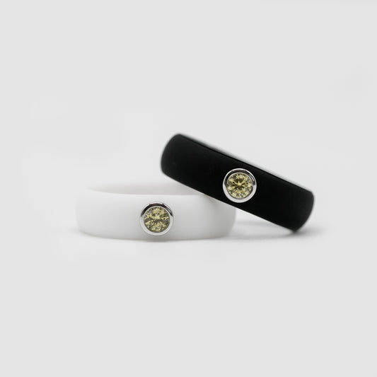 Yellow Cubic Zirconia Silicone Ring