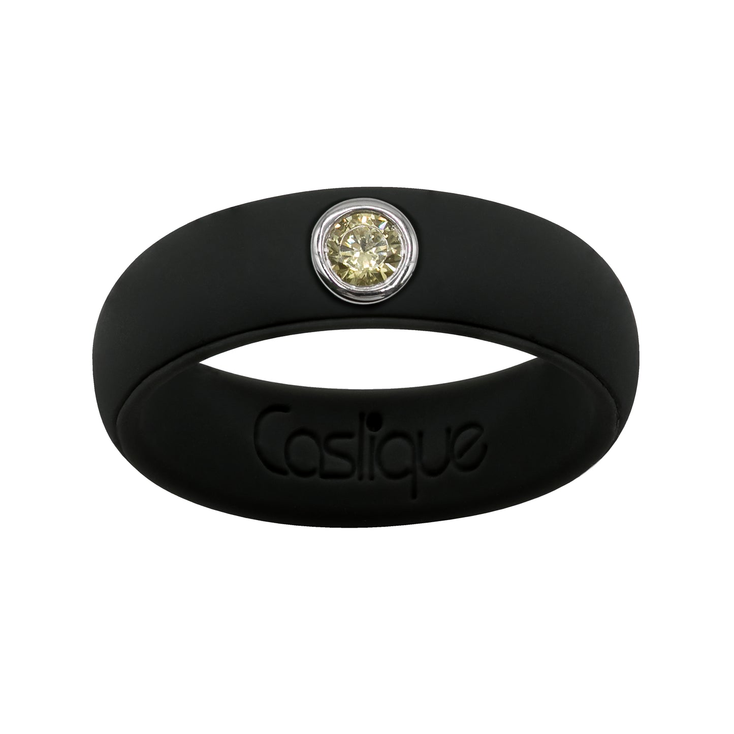 Yellow Cubic Zirconia Silicone Ring
