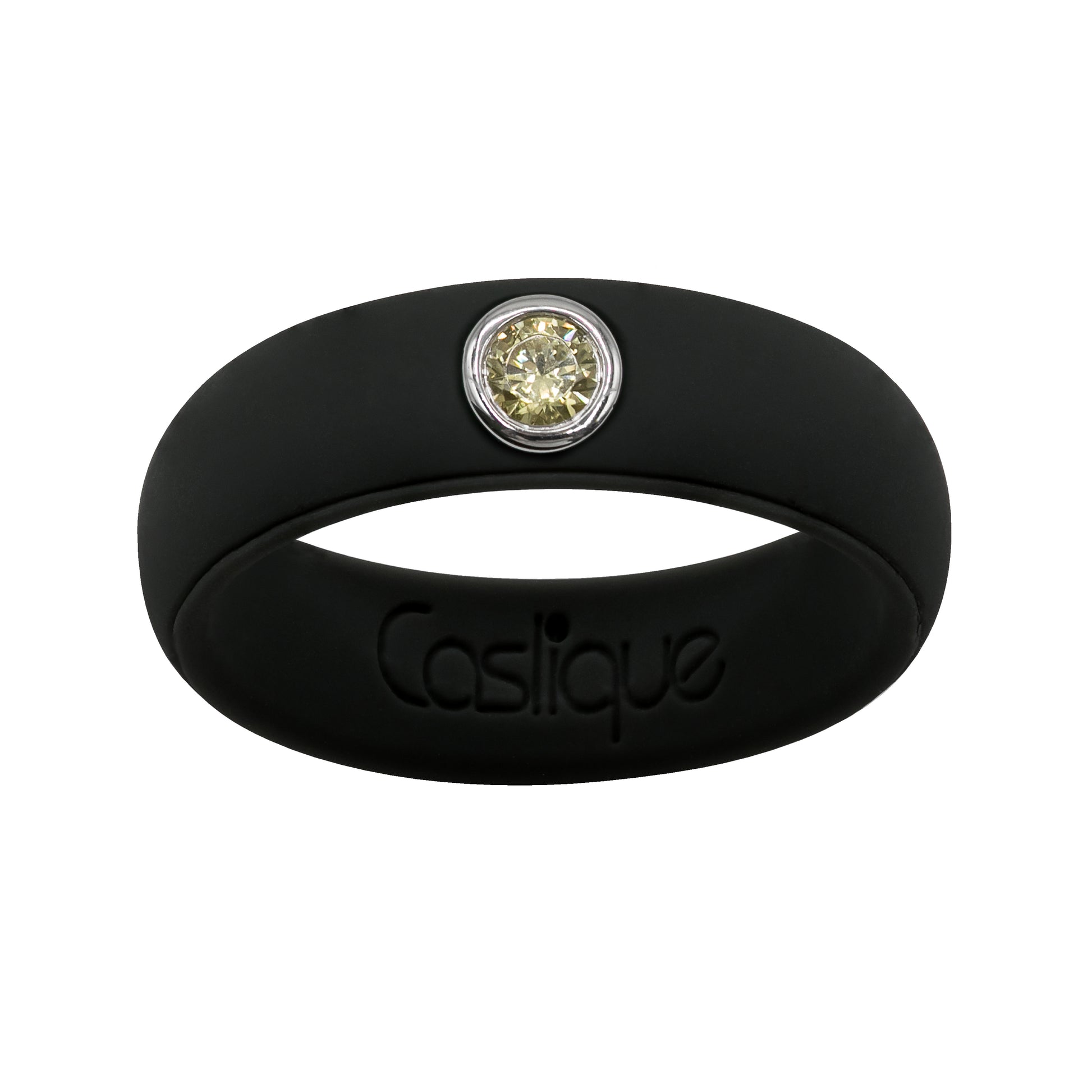 Yellow Cubic Zirconia Silicone Ring