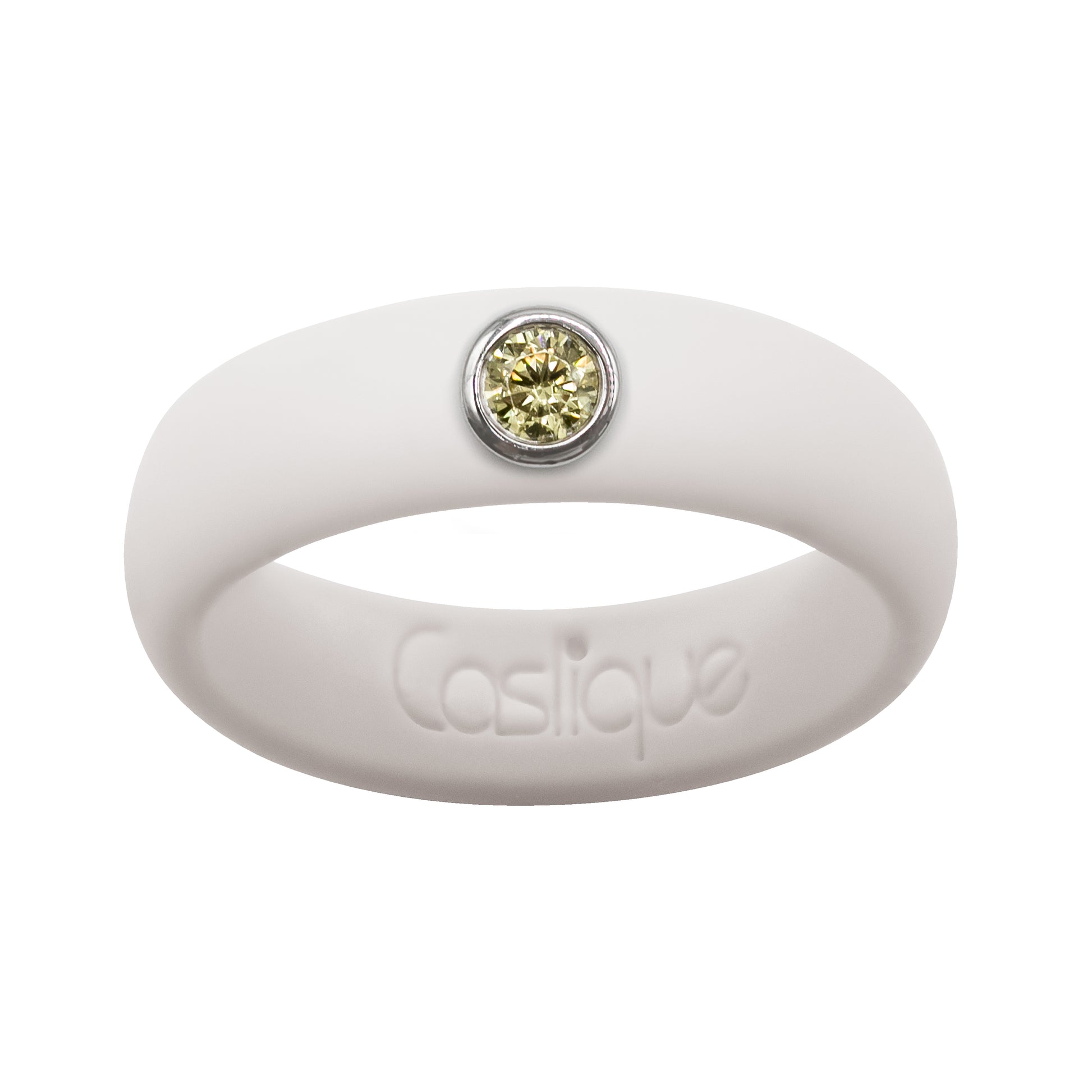 Yellow Cubic Zirconia Silicone Ring