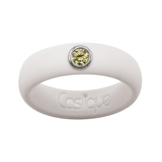 Yellow Cubic Zirconia Silicone Ring